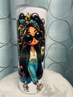 Custom Coffee & Confidence Tumbler - Blue